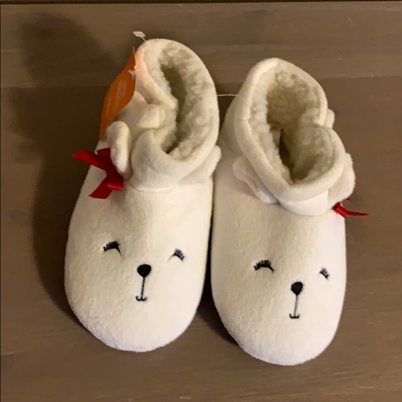 🆕 Gymboree Bear Slippers - Girl’s Size 11/12 - Picture 2 of 4